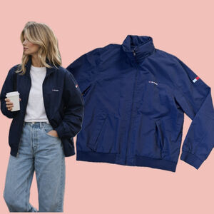 Tommy Hilfiger Golf Jacket Navy Size L – Scandi Minimal Zip Up